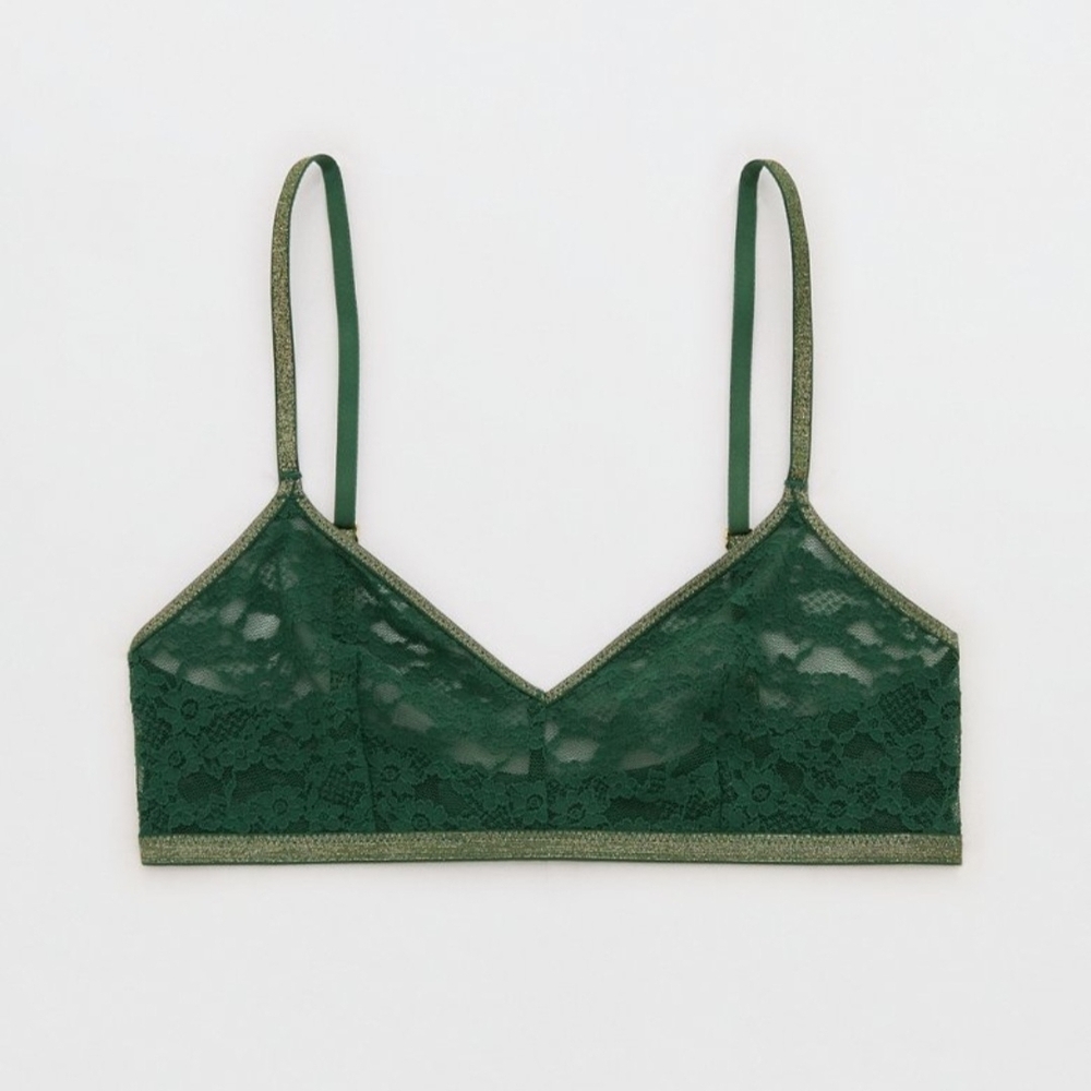 Aerie Show Off Shine Vintage Lace Triangle Bralette